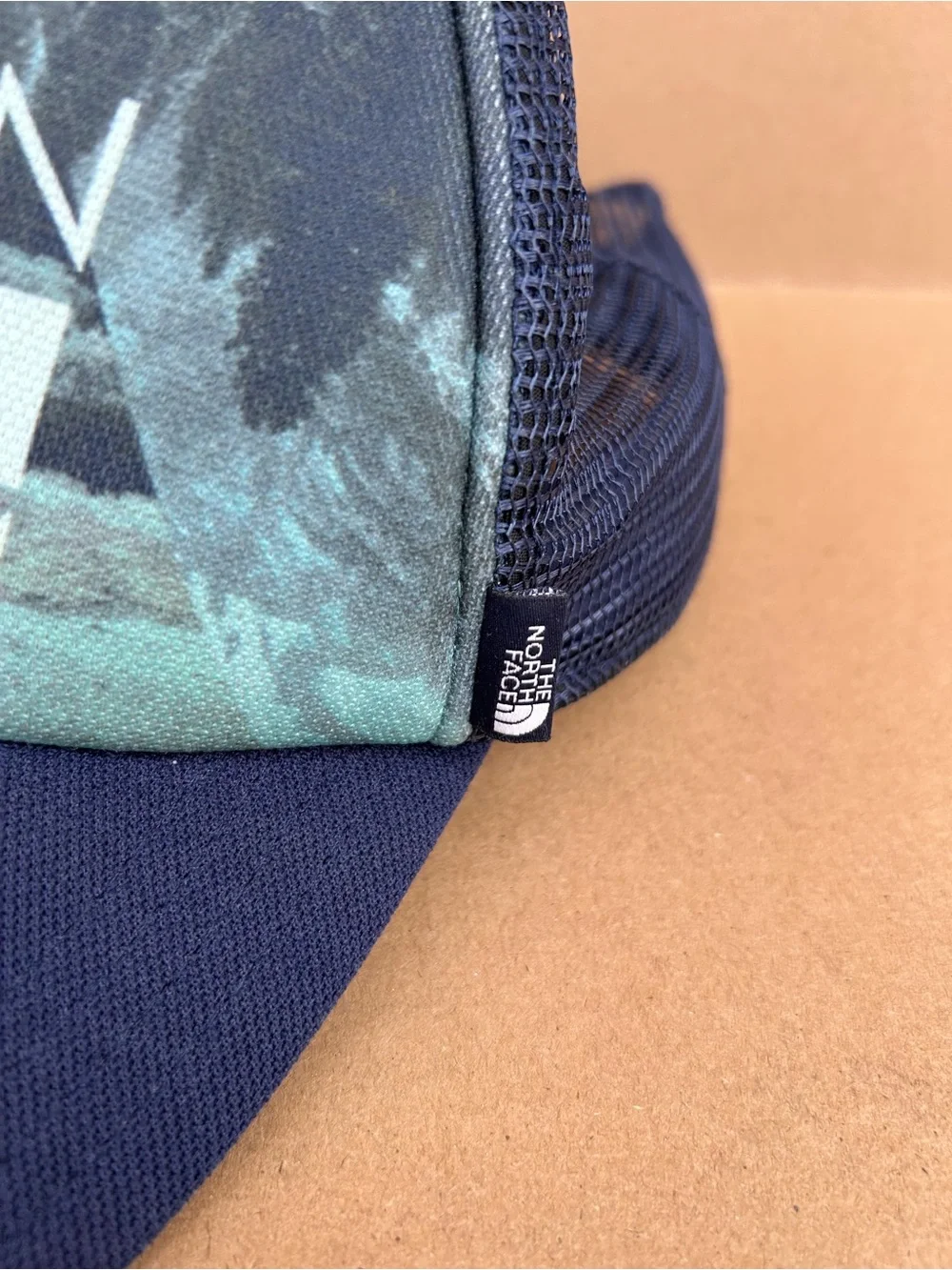 The North Face Born to Roam Trucker Hat Mesh SnapBack Blue Graphic Outdoors